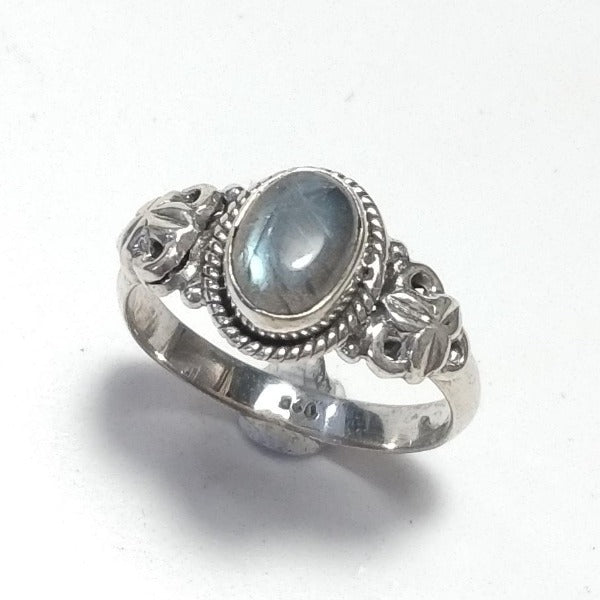 ANELLO artigianale in argento 925 con Labradotite , Granato , Ametista | GIOIELLI CON PIETRE