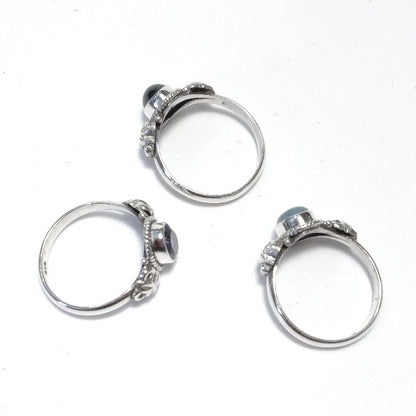 ANELLO artigianale in argento 925 con Labradotite , Granato , Ametista | GIOIELLI CON PIETRE
