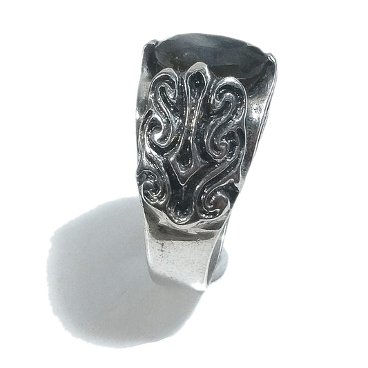 Anello fascia in argento 925 ANELLO artigianale Labradorite | ANELLI ARGENTO | Giglio