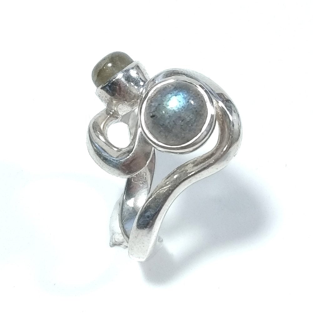 Anello con pietra in argento 925 ANELLO artigianale Labradorite | GIOIELLI IN ARGENTO