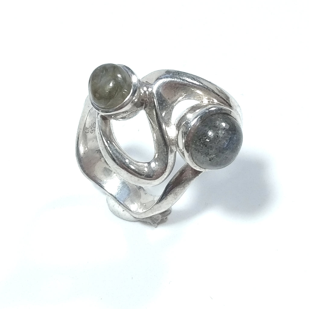 Anello con pietra in argento 925 ANELLO artigianale Labradorite | GIOIELLI IN ARGENTO