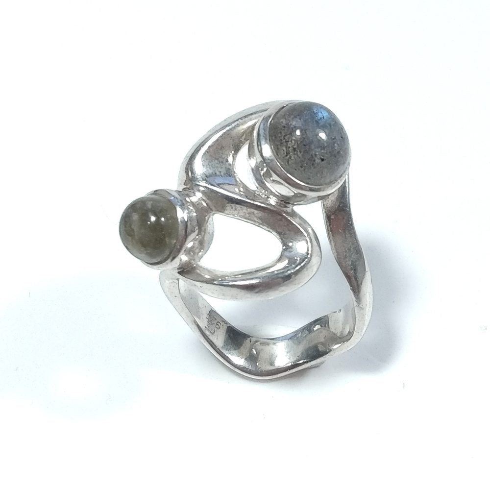 Anello con pietra in argento 925 ANELLO artigianale Labradorite | GIOIELLI IN ARGENTO