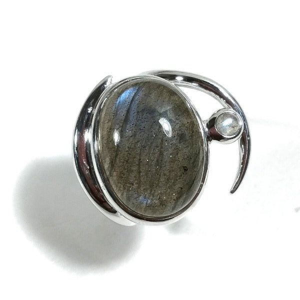 ANELLO artigianale in argento 925 con Labradorite | Gioielli contemporanei