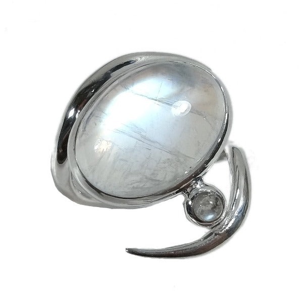 ANELLO artigianale in argento 925 con Pietra di luna | Gioielli contemporanei