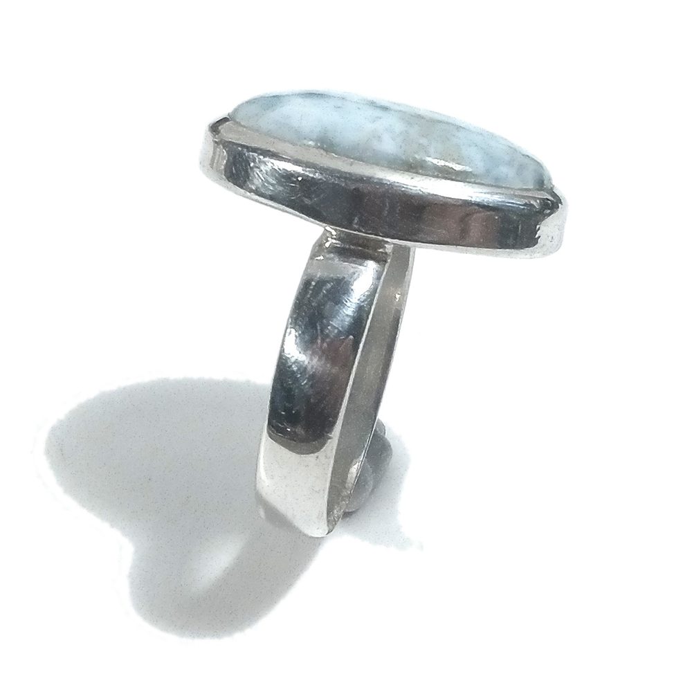 Anello fascia in argento 925 ANELLO artigianale con Larimar | ANELLI ARGENTO