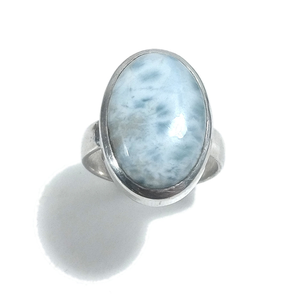 Anello fascia in argento 925 ANELLO artigianale con Larimar | ANELLI ARGENTO