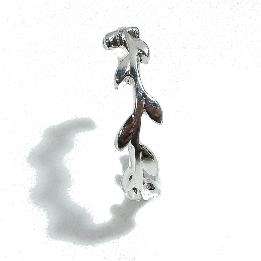 Anello in argento 925 a forma di fascia foglie di alloro| argento sovrapponibile