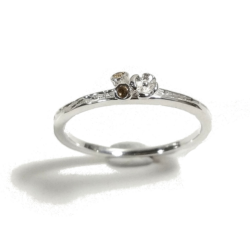 Anello in argento 925 a forma di FIORI con pietra | argento artigianale