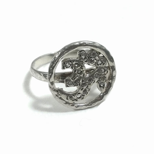 Anello fascia in argento 925 ANELLO etnico OM AUM | Zirconia | ANELLI ARGENTO