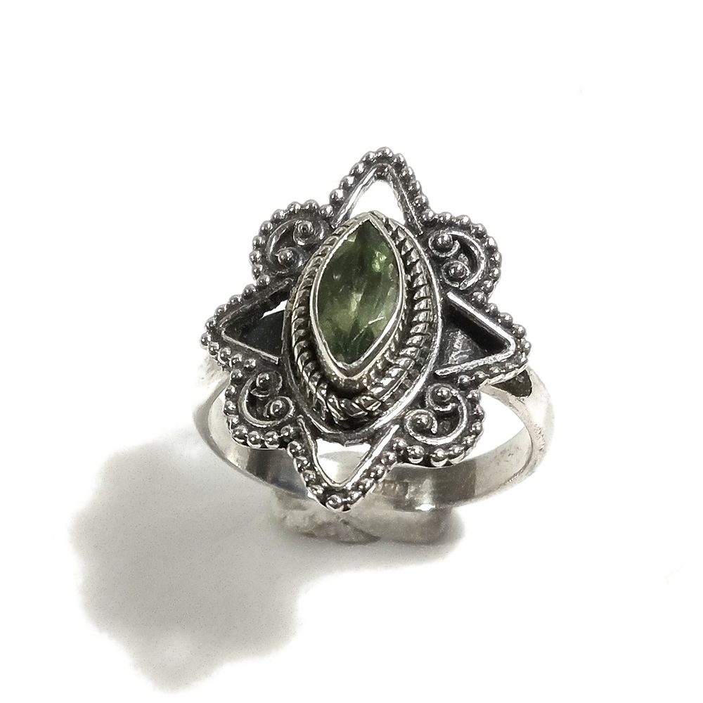 Anello filigrana con pietra in argento 925 Agata verde