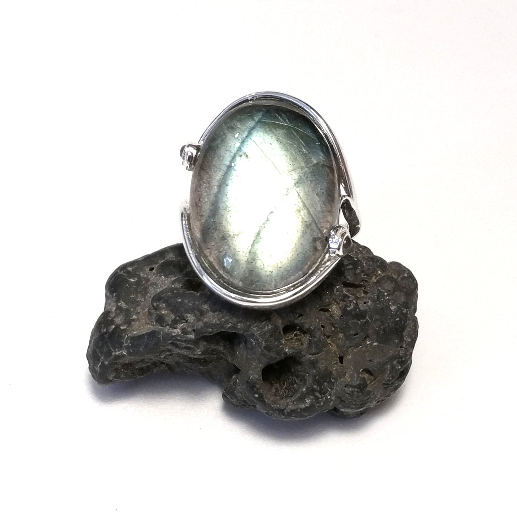 ANELLO artigianale in argento 925 con Labradorite | GIOIELLI CON PIETRE