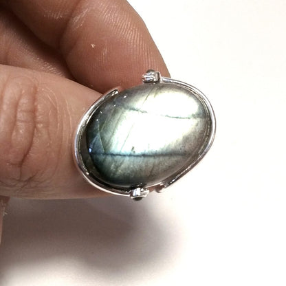 ANELLO artigianale in argento 925 con Labradorite | GIOIELLI CON PIETRE