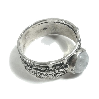 Anello fascia in argento 925 ANELLO artigianale Pietra di luna | ANELLI ARGENTO