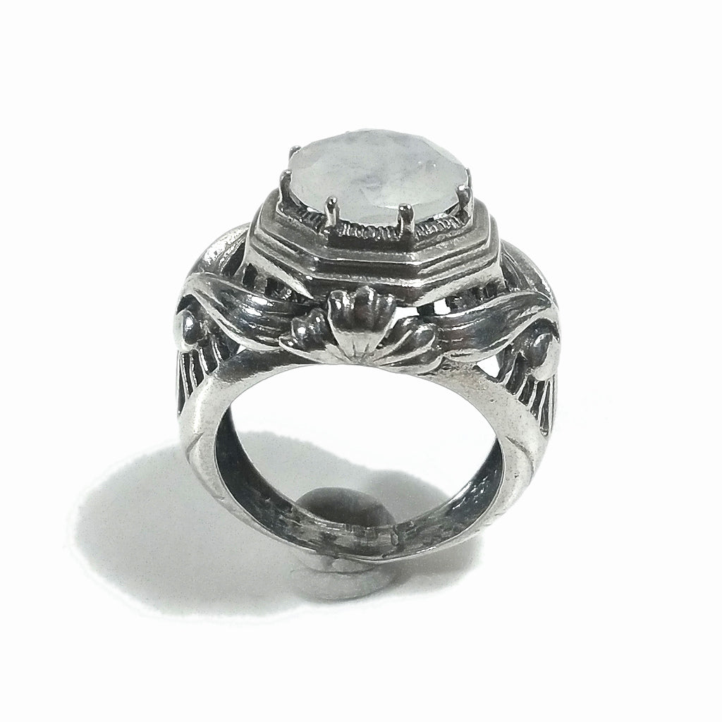 Anello fascia in argento 925 ANELLO artigianale Pietra di luna | ANELLI ARGENTO