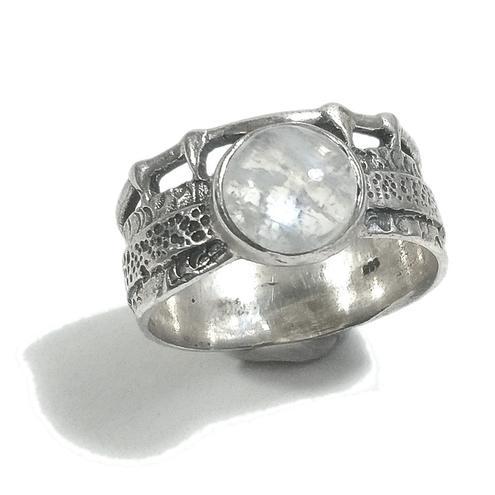 Anello fascia in argento 925 ANELLO artigianale Pietra di luna | ANELLI ARGENTO