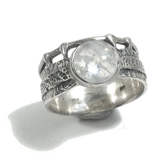 Anello fascia in argento 925 ANELLO artigianale Pietra di luna | ANELLI ARGENTO