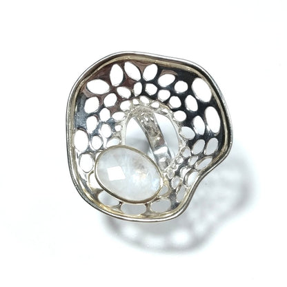 Anello con pietra in argento 925 ANELLO artigianale Pietra di Luna | GIOIELLI IN ARGENTO