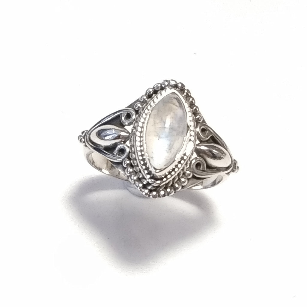 ANELLO artigianale in argento 925 con Pietra di Luna - DIANA – pietra di luna