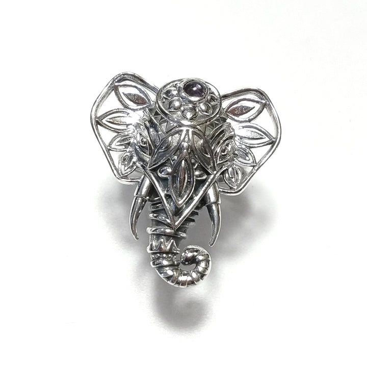 ANELLO artigianale in argento 925 Anello con pietra Ametista | Elefante
