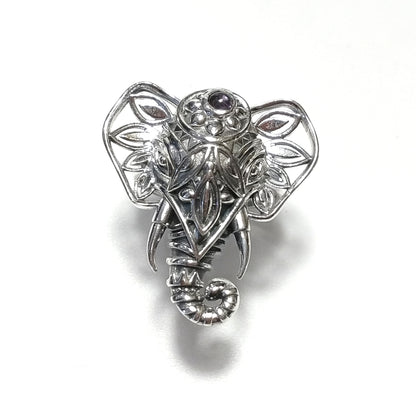 ANELLO artigianale in argento 925 Anello con pietra Ametista | Elefante