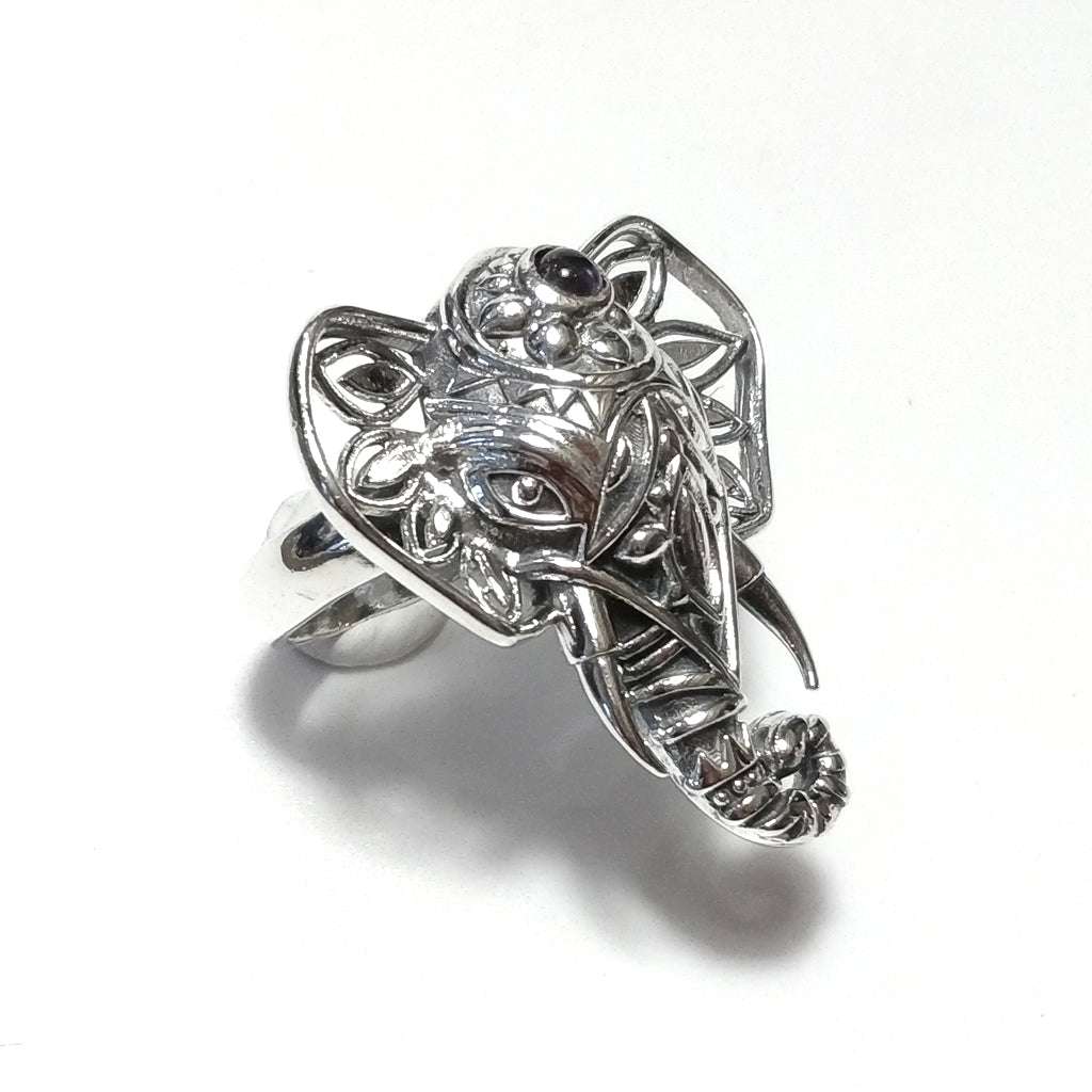 ANELLO artigianale in argento 925 Anello con pietra Ametista | Elefante