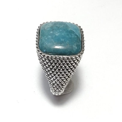Anello con pietra in argento 925 con Amazzonite | GIOIELLI IN ARGENTO