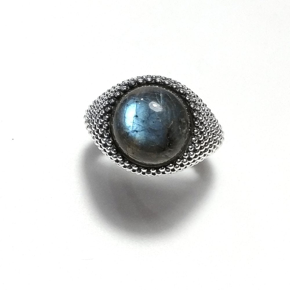Anello con pietra in argento 925 con Labradorite – immagine1