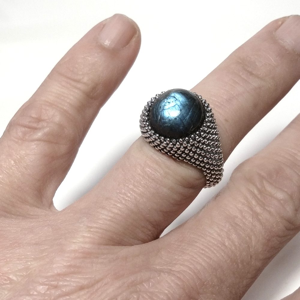Anello con pietra in argento 925 con Labradorite – immagine2