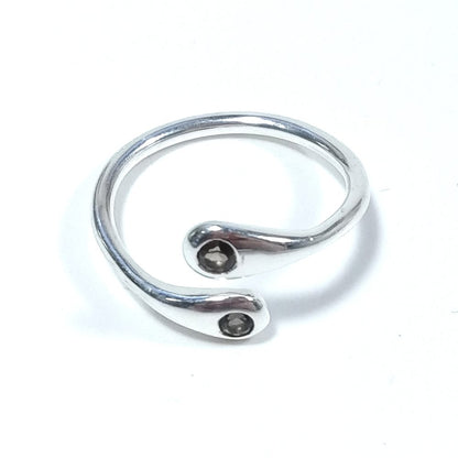 Anello contrariè in argento 925 ANELLO artigianale Quarzo fumè | GIOIELLI IN ARGENTO