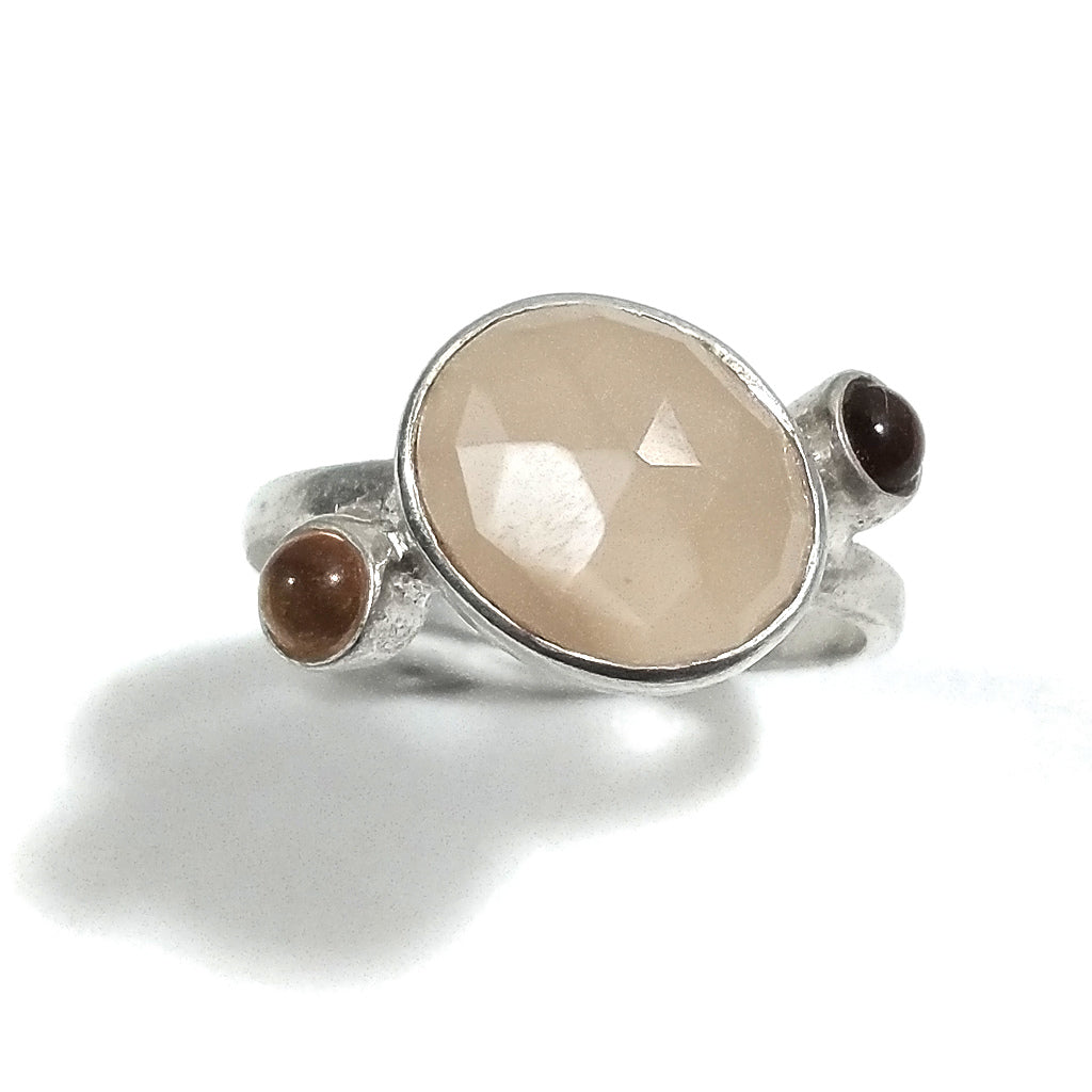 ANELLO artigianale in argento 925 con pietra - LUCY