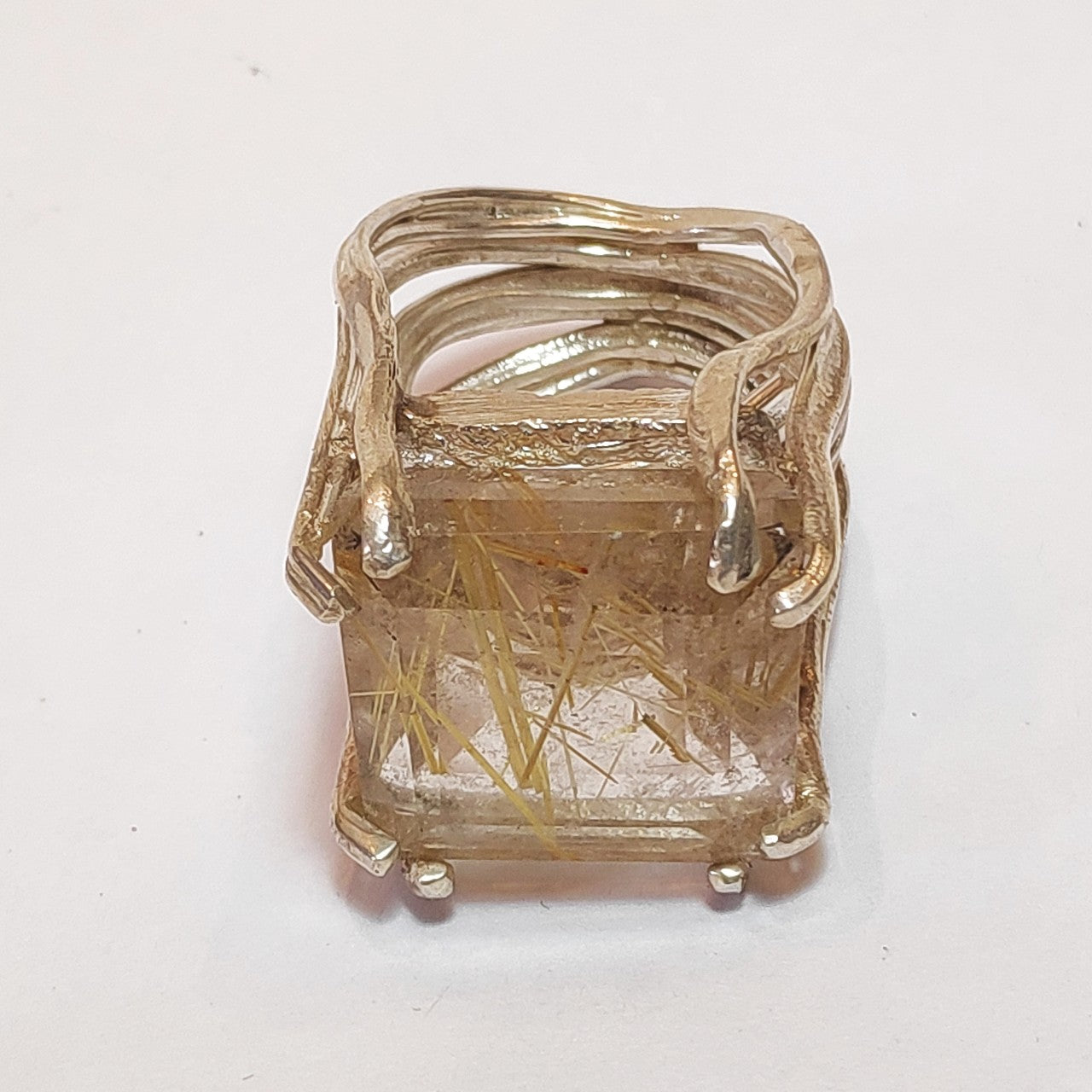 Anello rutilato e argento