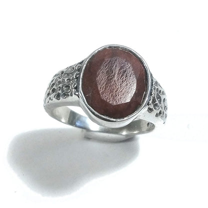 Anello fascia in argento 925 ANELLO artigianale Radice di rubino | ANELLI ARGENTO