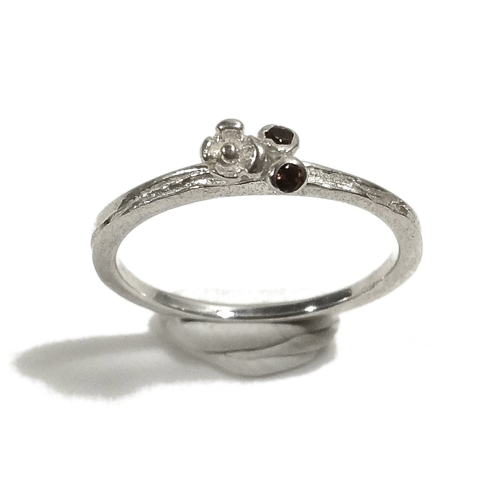 Anello in argento 925 a forma di FIORI con pietra - KIJA – immagine7