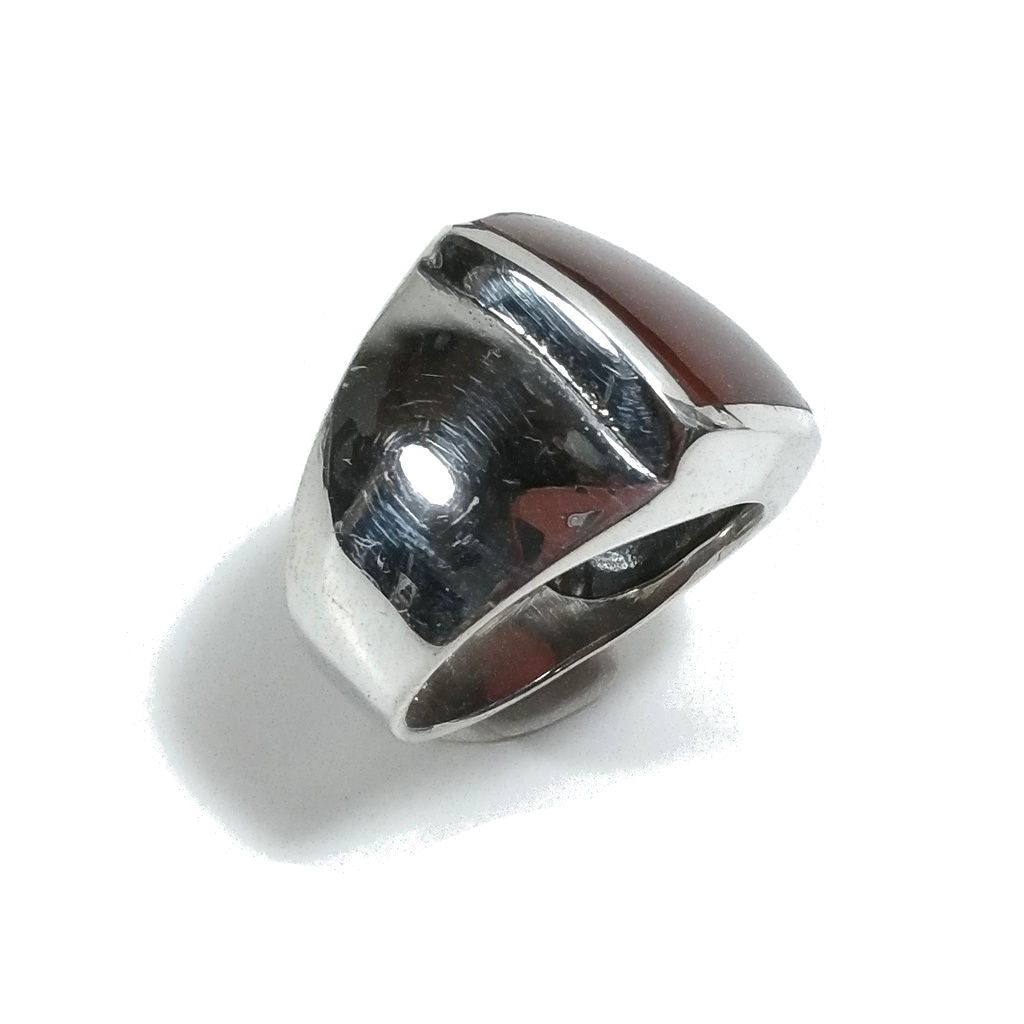 ANELLO UOMO artigianale con Corniola in argento 925 SERA