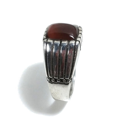 ANELLO UOMO artigianale in argento 925 Anello con GRANATO – immagine4