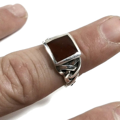 ANELLO artigianale in argento 925 Anello con Corniola | GIOIELLI UOMO
