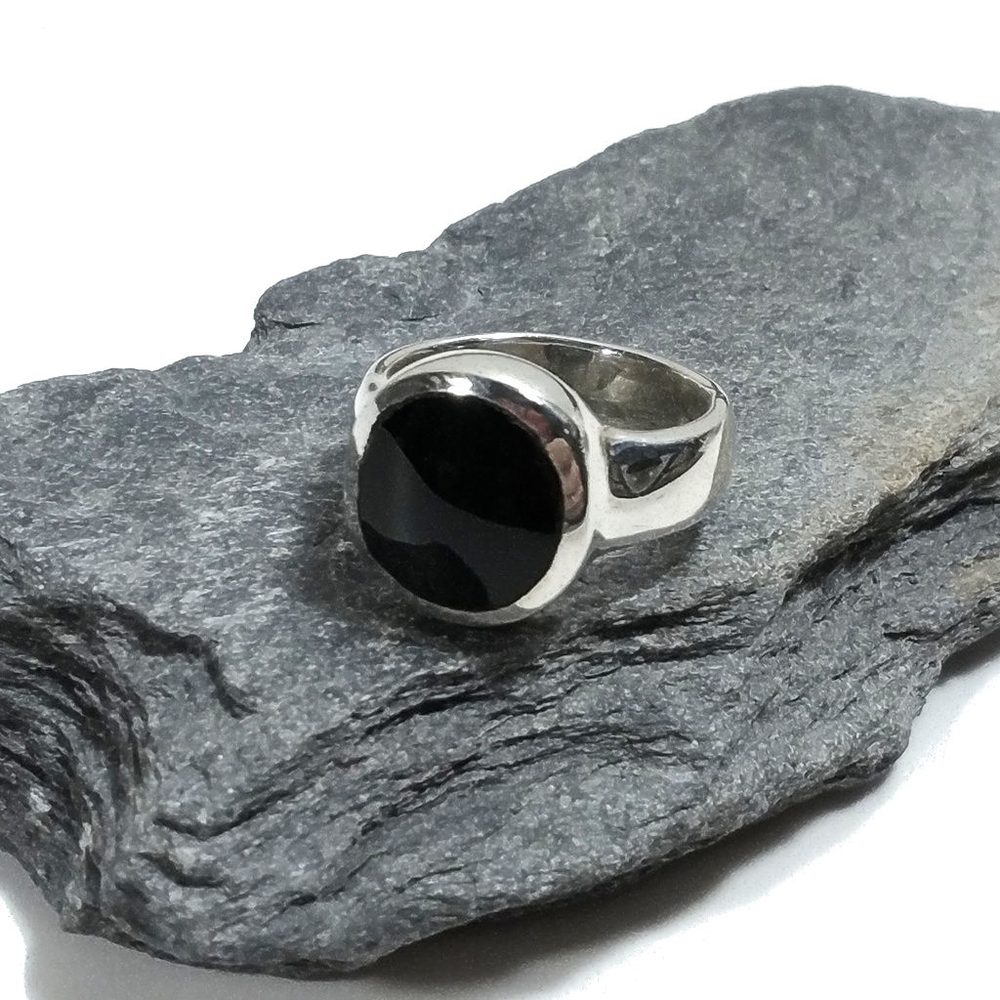 ANELLO UOMO artigianale in argento 925 Anello con Onice – immagine1