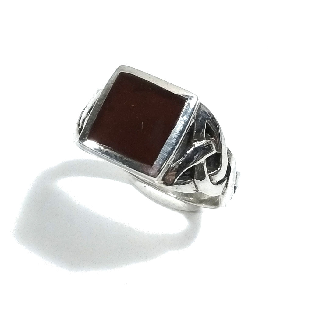 ANELLO artigianale in argento 925 Anello con Corniola | GIOIELLI UOMO