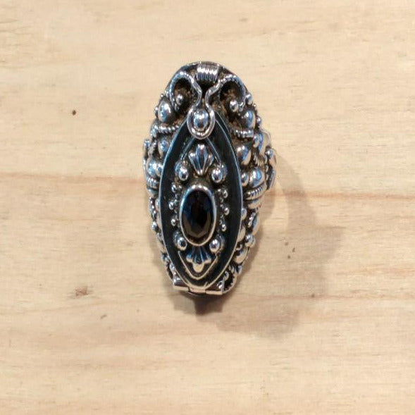 anello argento veleno e granato