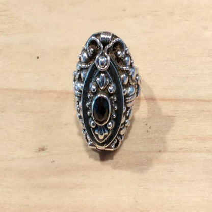 anello argento veleno e granato