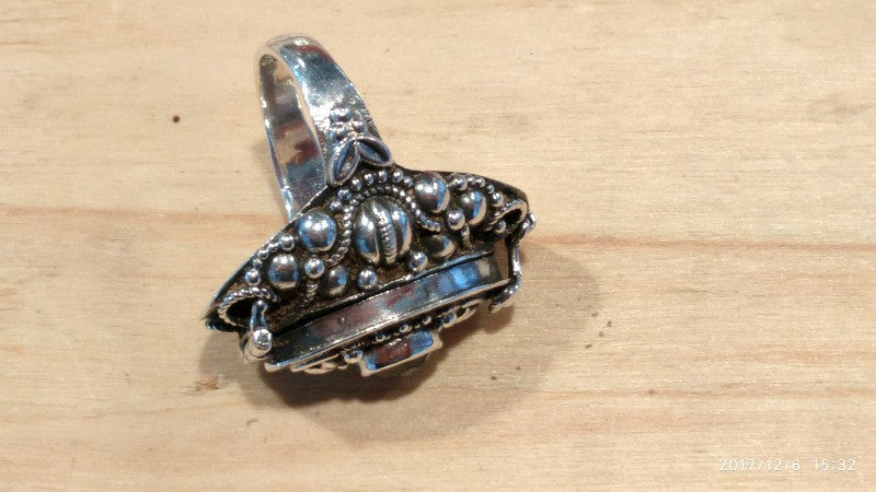 anello argento veleno e granato