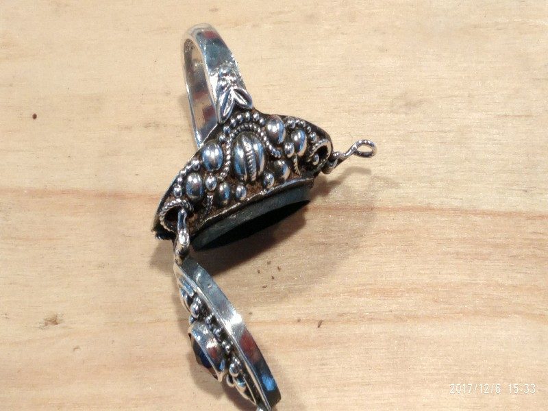 anello argento veleno e granato