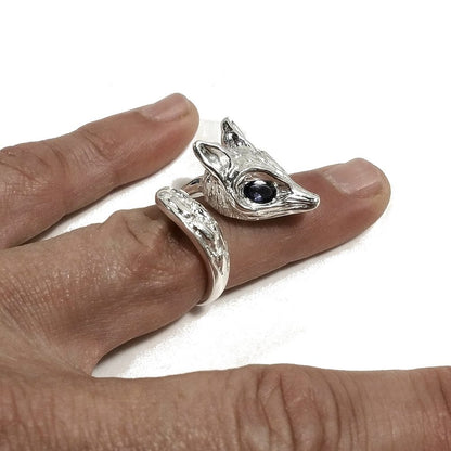Anello FOX in argento 925 a forma di una VOLPE con pietra | argento artigianale