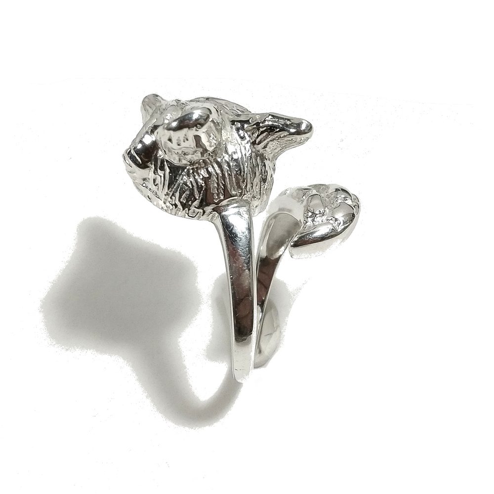 Anello FOX in argento 925 a forma di una VOLPE con pietra | argento artigianale