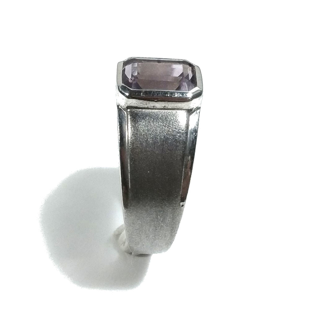Fascia con pietra sfaccettata in argento 925 | Ametista | Gioielli contemporanei