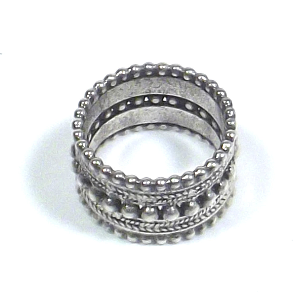 ANELLO etnico argento 925 puntinato - fascia larga | Uomo - donna