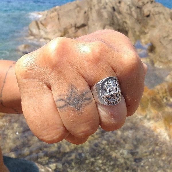 ANELLO ETNICO in argento 925 con GANESH | GIOIELLI ETNICI