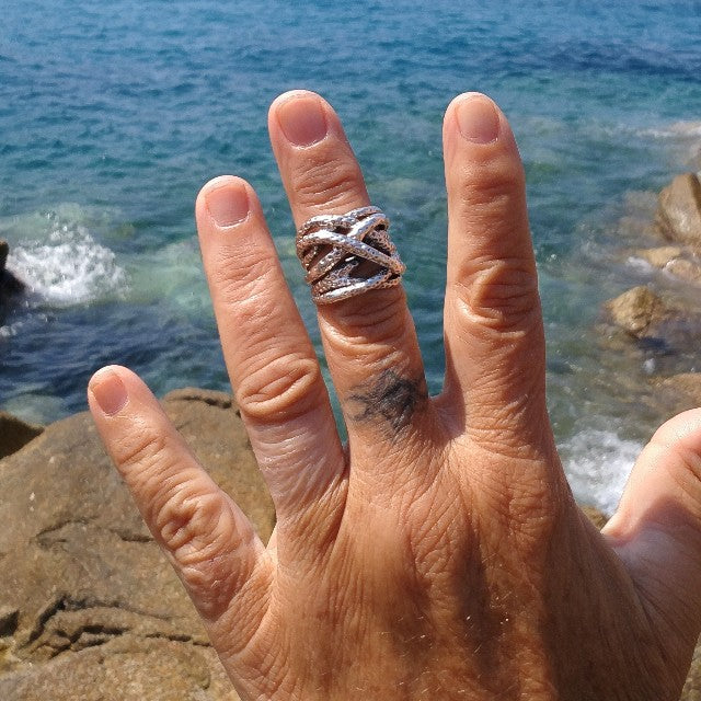ANELLO ETNICO VARSHA in argento 925 ANELLO artigianale – immagine3