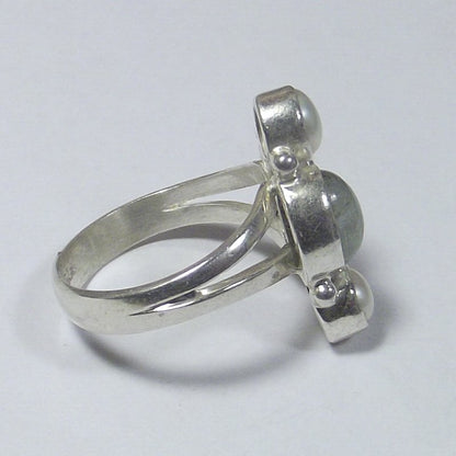 ANELLO Pietra di luna, perla e argento 16 - 18 – immagine7