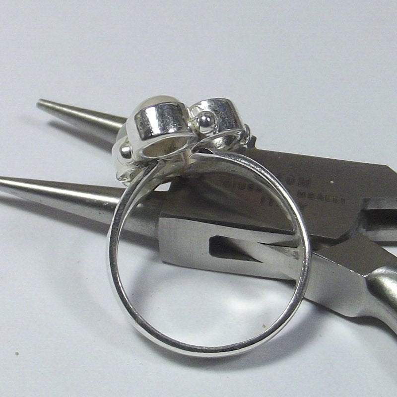 ANELLO argento 925 ACQUAMARINA, perla e TOPAZIO - ZORAT – immagine5